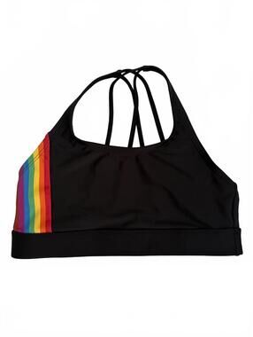 Humankind x Target | Black Rainbow Criss Cross Back Sports Bra Size S